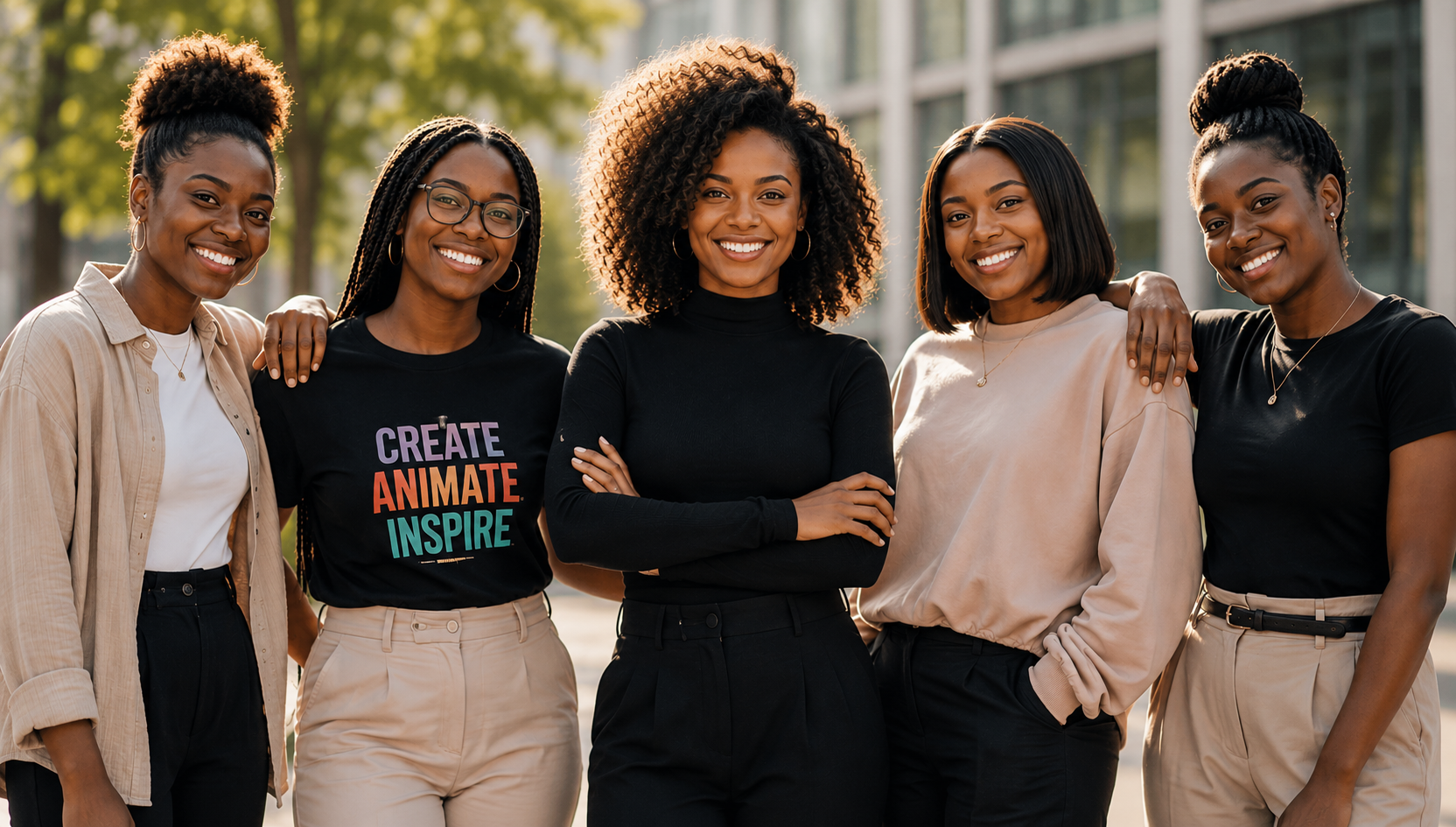 Women standing together outside